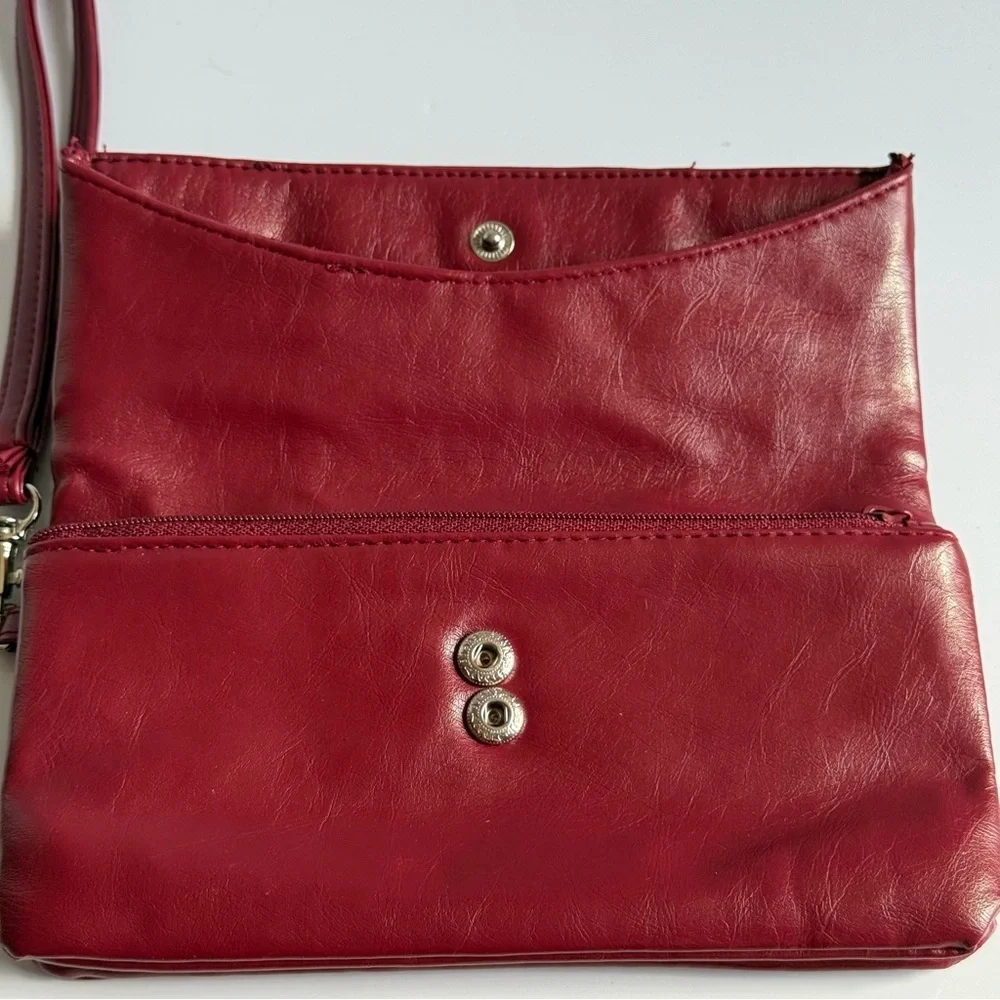 Elegant Red Soft Clutch Wallet Hand Purse